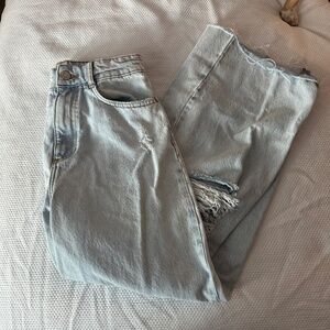 Zara Lightwash Highwaisted Wide Leg Jeans